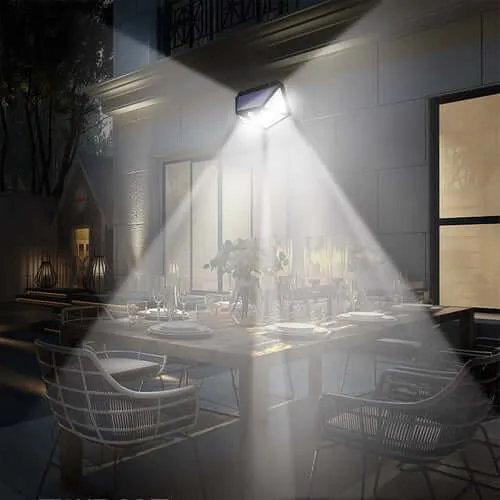 100-LED Solar-Powered Wall Light with 4 Adaptive Modes and PIR Motion Sensor: Waterproof