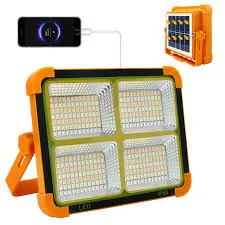 100W Solar Camping LED Light, Waterproof Rechargeable Battery