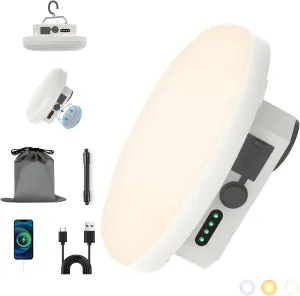 10800mAh (White/Warm Lighting) Camping Lights Rechargeable Magnet Tant Hanging Lighting , LED 4200LM & 32W Waterproof Emergency Home Camping Lamp with 4 Adjustable Light Modes
