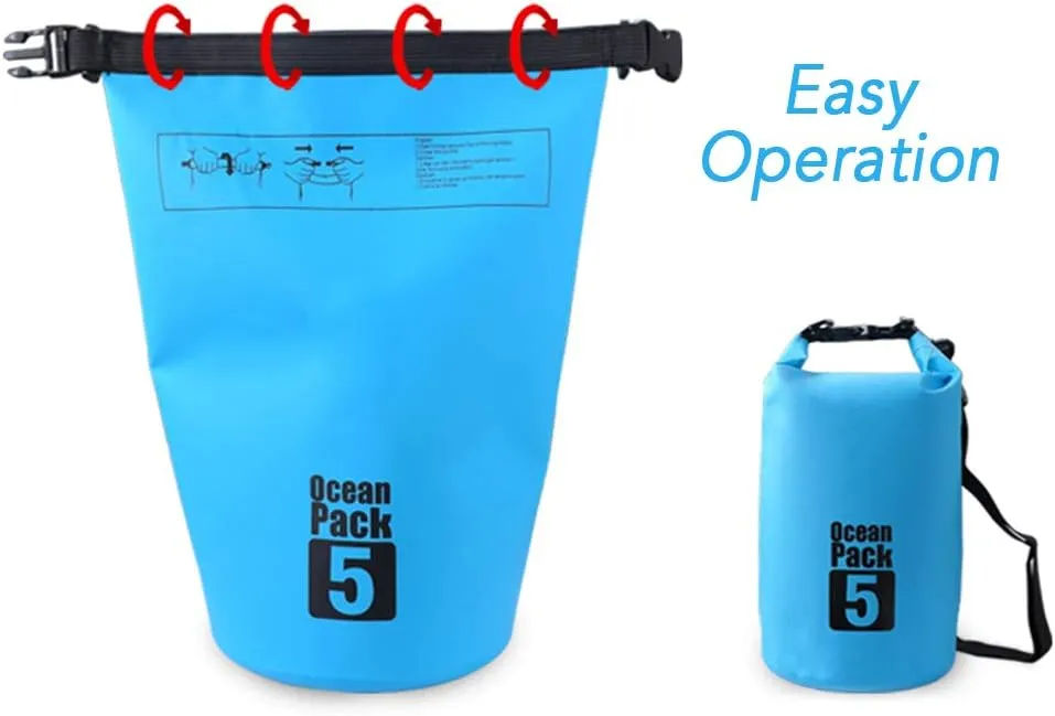 10L / 15L / 20L / 30L Outdoor Waterproof Dry Backpack Water Floating Bag Roll Top Sack for Kayaking Rafting Boating River Trekking