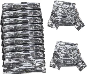 10Pcs Outdoor Emergency Blanket Windproof Thermal Survival Blankets for Camping Hiking First Aid Sun Protection Lightweight Compact Pet Material