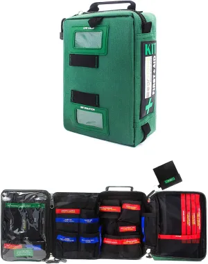 11''x7'' Big Size Survival First Aid Kit Empty Emergency Trauma Bag Medical Kit with Labeled Compartments for Boat Car Camping Hiking Travel & Backpacking