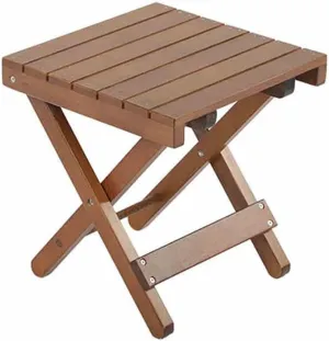 12 Inch Wooden Folding Step Stool, Portable Shower Foot Rest Stool Bath Chair, Collapsible Fishing Stool for Outdoor Camping Bathroom Sauna Kitchen Patio Garden(Walnut)