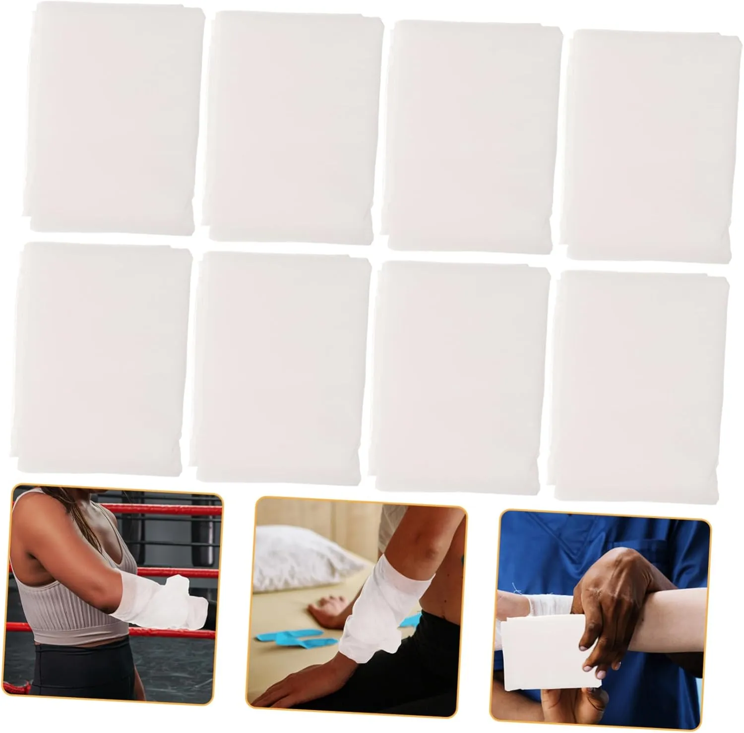 12-Pack Compact Emergency First Aid Kit Elastic Bandages Gauze Roll Triangular Bandages for Wounds Sprain Support