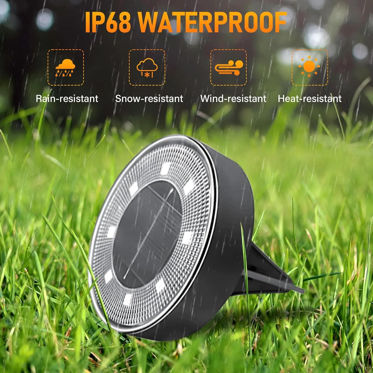 12 Packs Solar in-Ground Lights 2025, IP68 Waterproof 8 LED Bright Solar Light Outdoor Upgrade Ground Light for Patio Pathway Yard, Paths, Decks, Outdoor Lights (Warm Light)