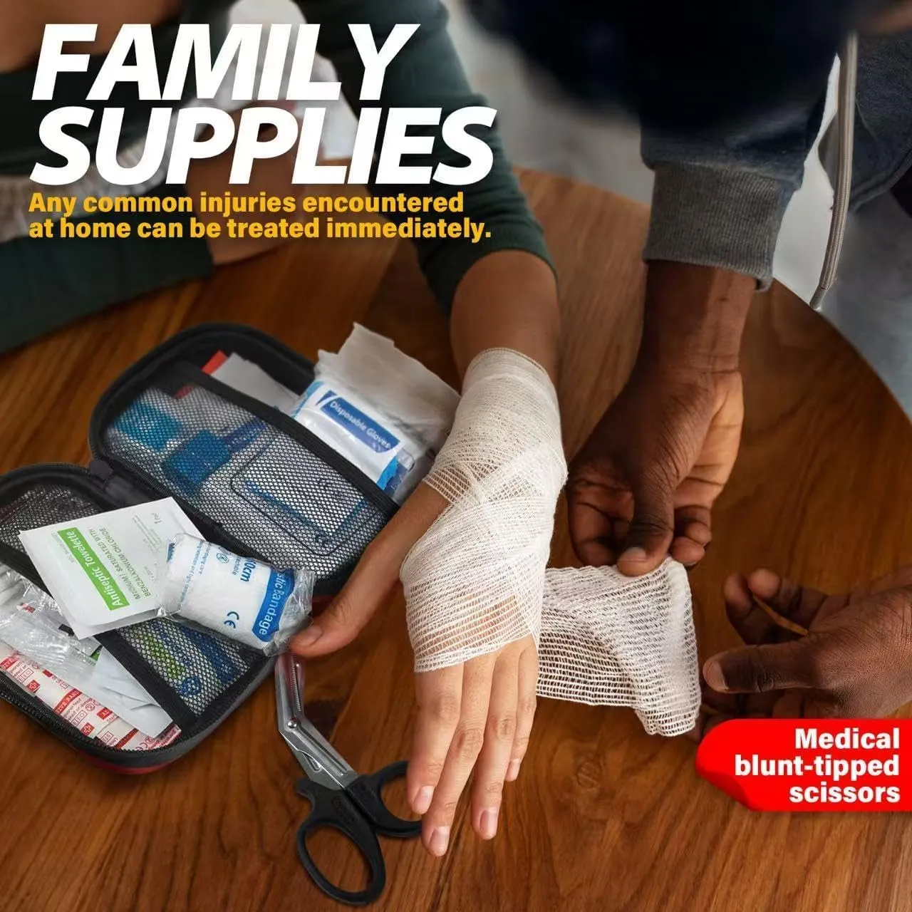 120-Piece First Aid Kit for Travel,Car & Emergency Survival - Compact Waterproof Medical Supplies with Trauma Bandages,Burn Gel & Fever Cooling Patch | Portable for Camping,Hiking,Sports(Orange)