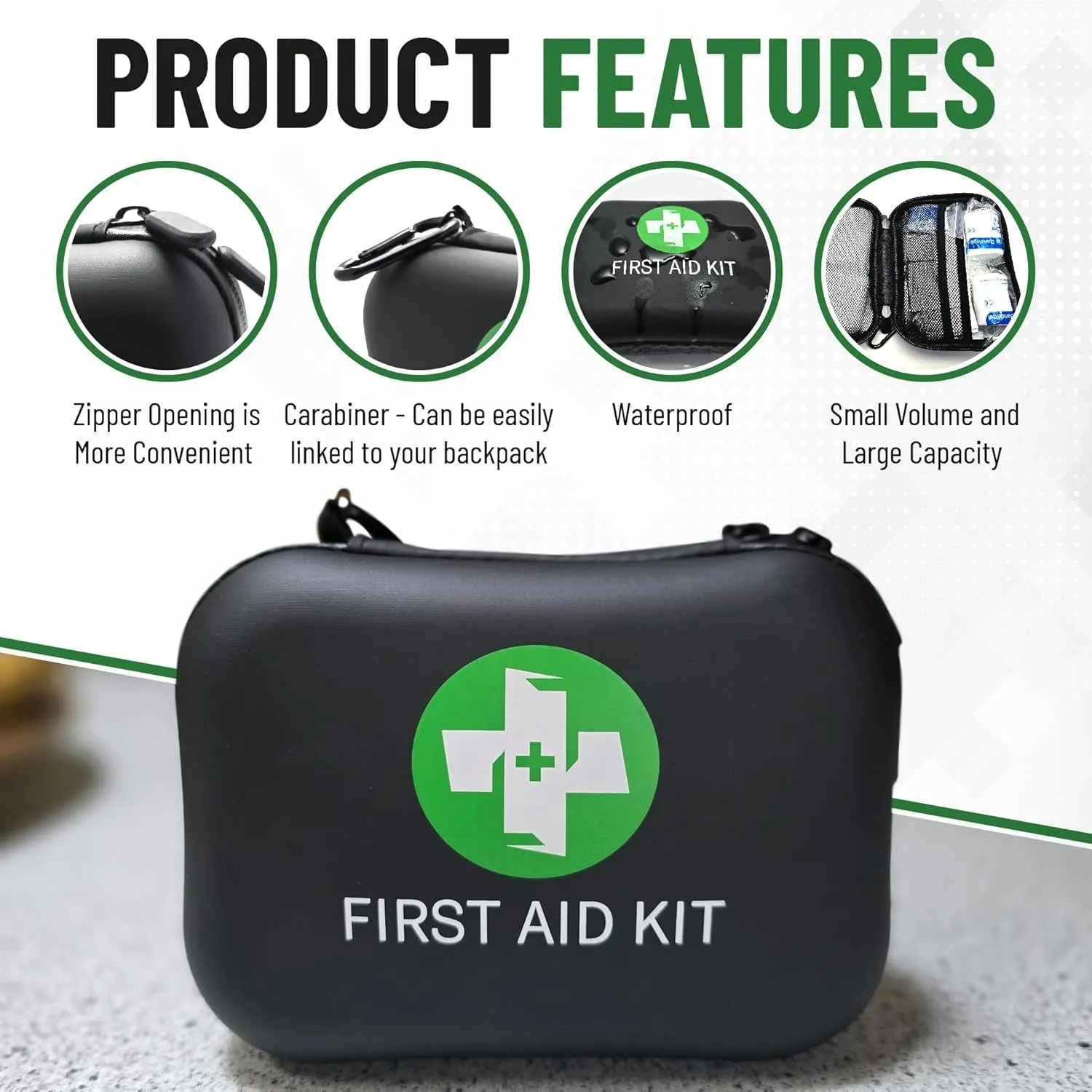 120-Piece Travel First Aid Kit – Compact Emergency Medical Kit for Camping, Hiking, Boating, Car, Dorm, Survival Gear & Emergency Preparedness Supplies