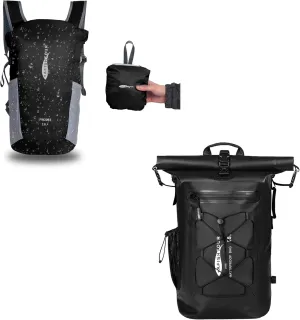 15L Ultralight Waterproof Hiking Backpack and 35L Waterproof Backpack, Heavy Duty Roll-Top Floating Dry Bag Backpack