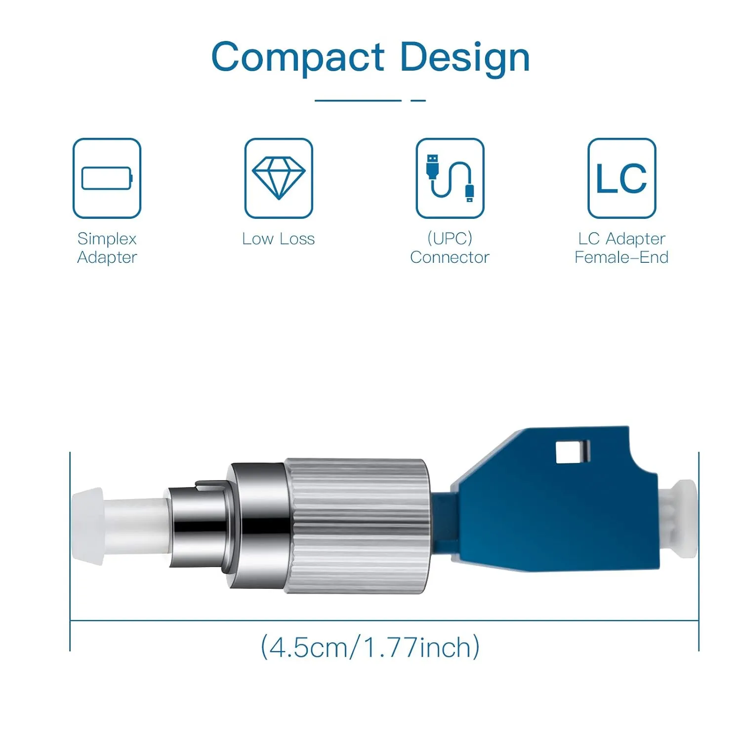 15PC Visual Fault Locator Fiber Adapter, Fiber Optic Connector, Single Mode 9/125um FC Male to LC Female Hybrid Optical Fiber Convertor Adapter Compatible with Optical Power Meter Visual Fault Locator