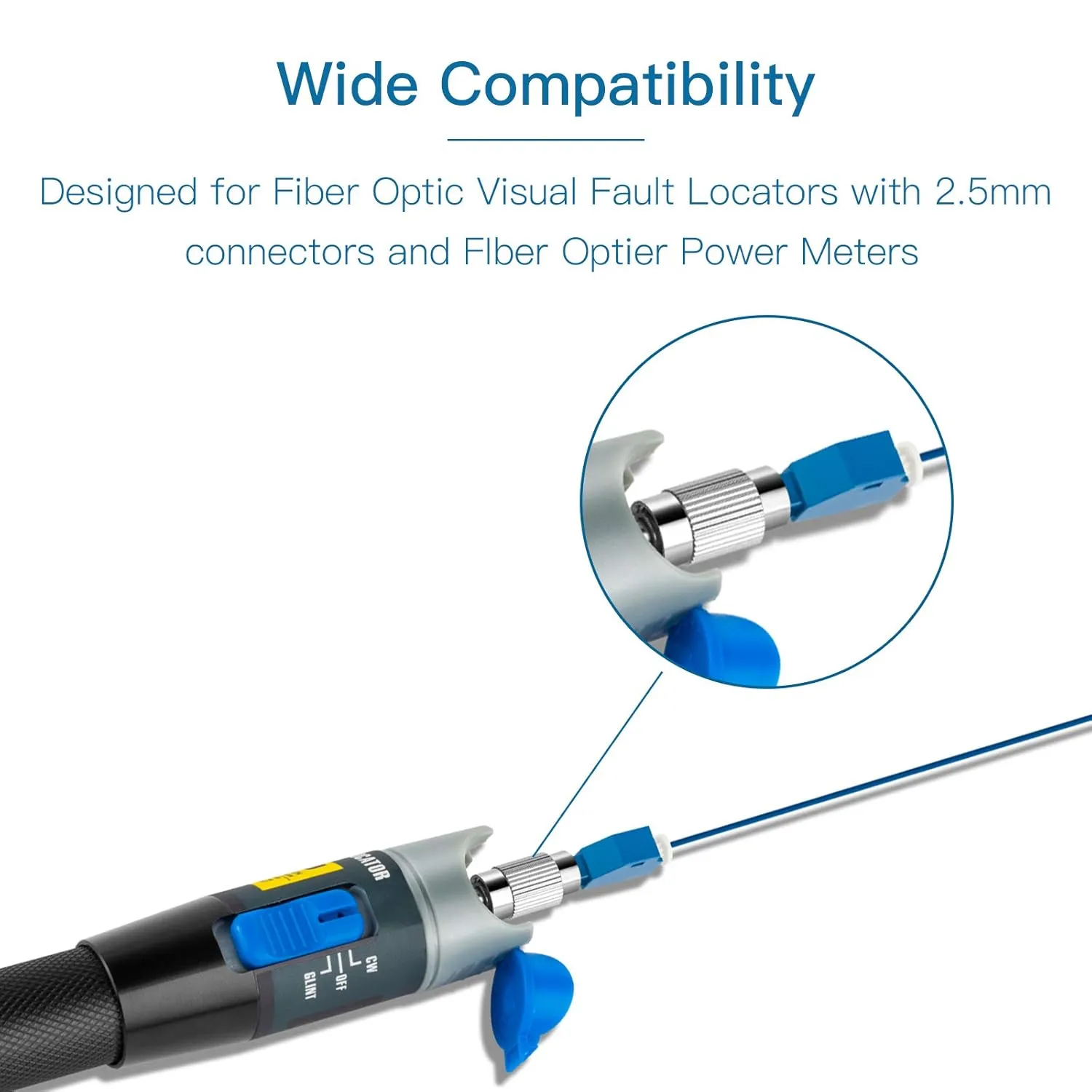 15PC Visual Fault Locator Fiber Adapter, Fiber Optic Connector, Single Mode 9/125um FC Male to LC Female Hybrid Optical Fiber Convertor Adapter Compatible with Optical Power Meter Visual Fault Locator