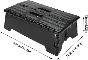 15" Folding Step Stool 330lb Capacity Anti-Slip One-Step Foldable Stool for Adults & Kids Compact Storage Kitchen Bathroom Bedroom Step-on Safety Design