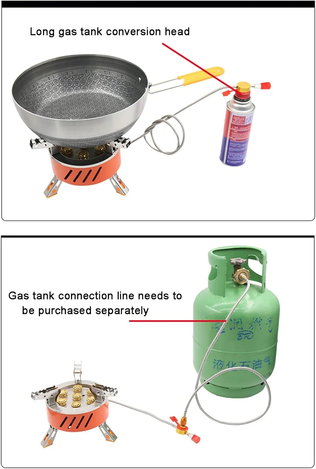 17800W Ultralight Portable Wind-Resistance Camp Stove Adjustable Camping Stoves Backpacking Stove with Piezo Ignition for Outdoor Camping/Hiking/Mountaineering Cooking,D
