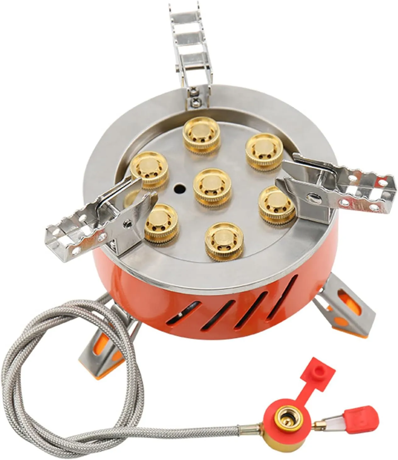 17800W Ultralight Portable Wind-Resistance Camp Stove Adjustable Camping Stoves Backpacking Stove with Piezo Ignition for Outdoor Camping/Hiking/Mountaineering Cooking,D
