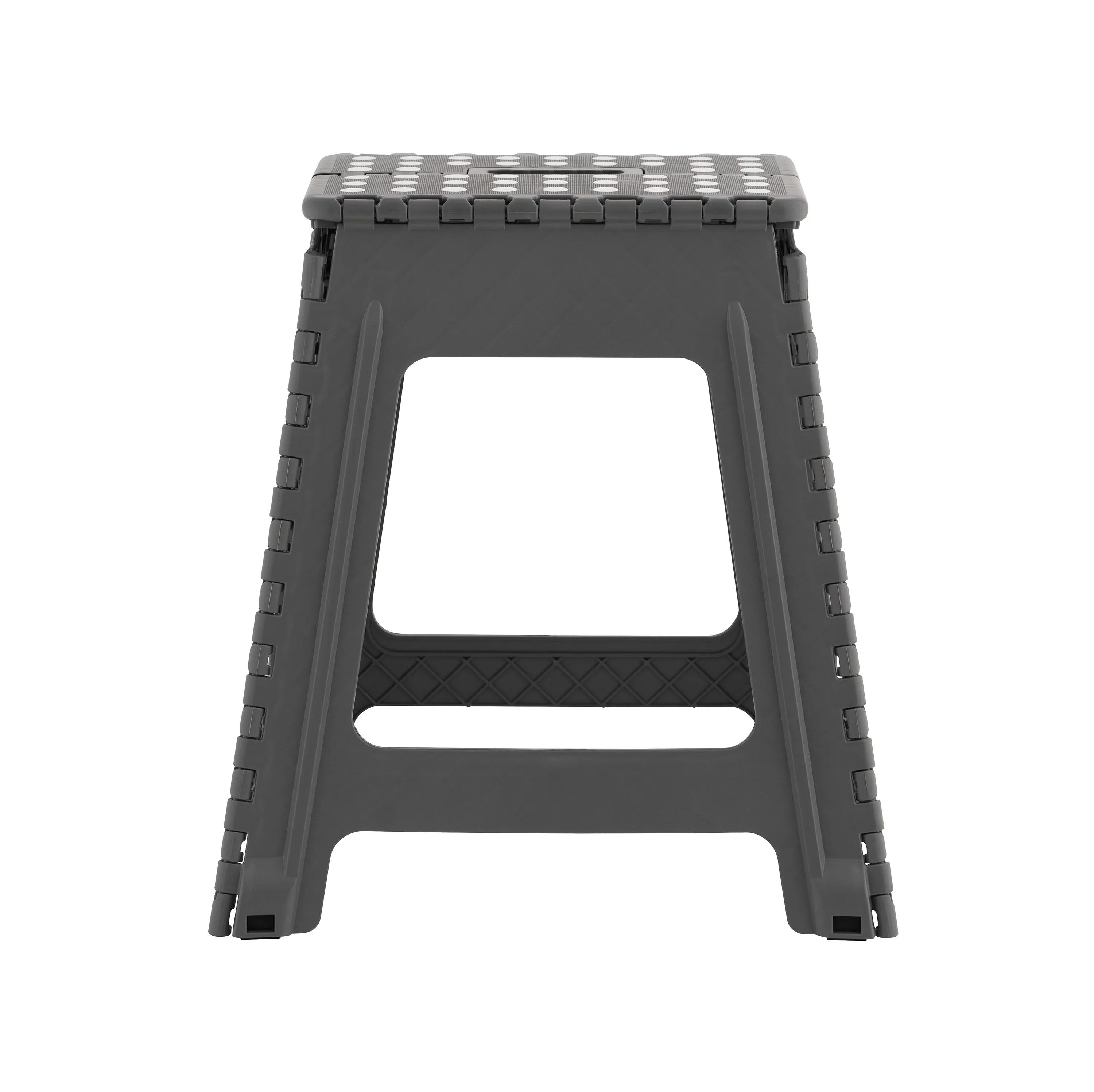 18" Folding Step Stool with Anti-Slip Surface, Grey