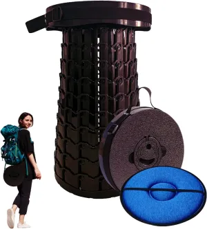 19.7” Heavy Duty Collapsible Stool with Cushion - Portable, Foldable Camping Stool for Adults, Max Capacity 1000lbs