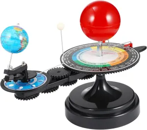 1Pc Astronomy Teaching Model Solar System Globes with LED Sun Light Educational Tool Moon Orbital Simulation for Classroom Learning