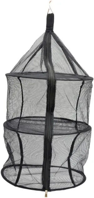 1Pc Folding Hanging Mesh Net for Outdoor Picnic and Camping Lightweight Storage Rack for Tableware Food Drying and Organizing for Fishing and Traveling Black