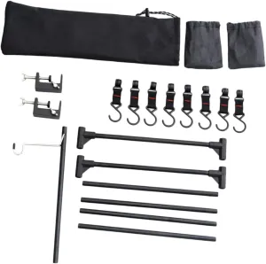 1set Outdoor Camping Picnic Rack Portable Aluminum Hanging Storage Stand Detachable Hooks for Easy Setup for Camping Hiking Picnics and Gatherings