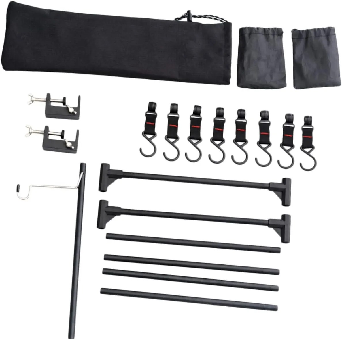 1set Outdoor Camping Picnic Rack Portable Aluminum Hanging Storage Stand Detachable Hooks for Easy Setup for Camping Hiking Picnics and Gatherings