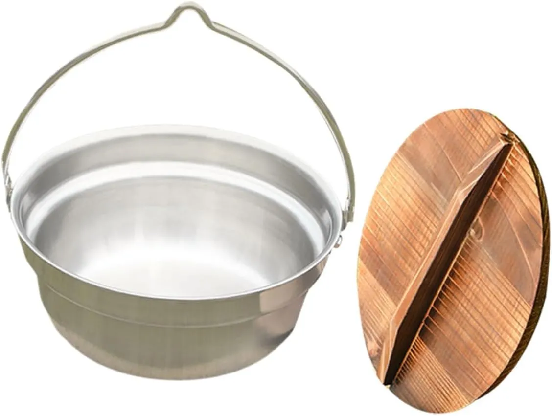 1set Stainless Steel Camping Cook Pot Multi-use Cooking Pot Lightweight Portable Cookware for Outdoor Activities Camp Cooking