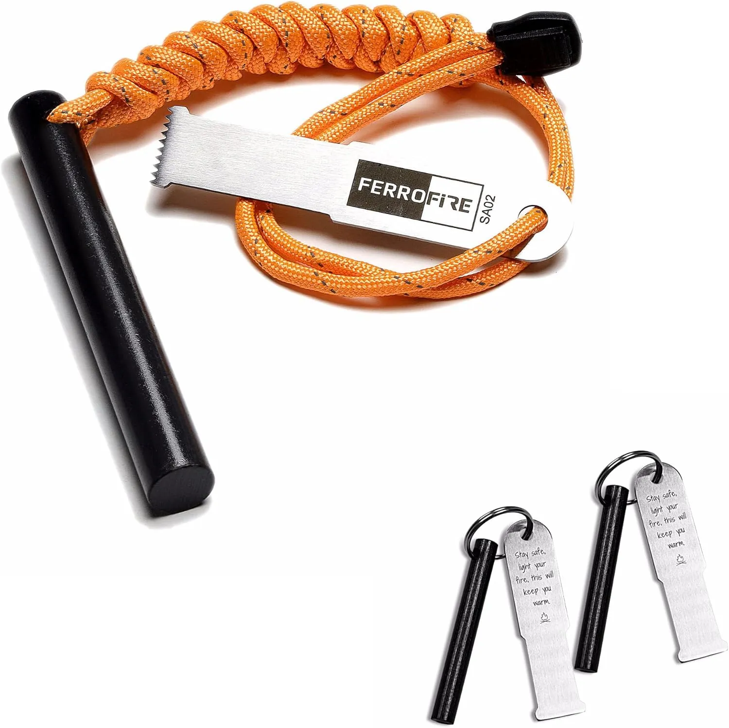 1x FS124   2X Classic Keyring Fire Starter