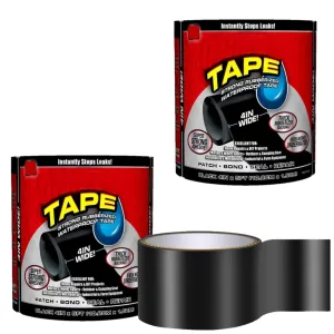 2 - Flex Flood Protection Tape Rubberized Waterproof Tape - Waterproof Tape for Leaks Thick Heavy Duty Water Proof Tape Sealing Marine Grade Outdoor Pools, Gutter, Underwater, Stop Leak Seal Tape