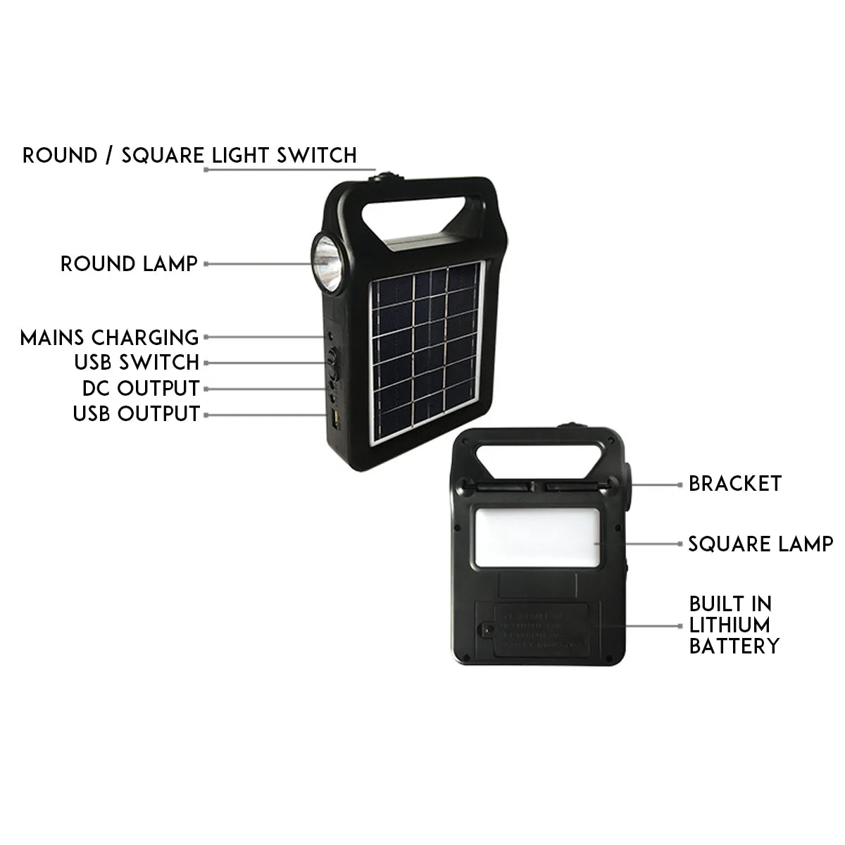 2-in-1 2W 6V Solar Panel Camping Light Solar Energy Spotlight Large Capacity Mobile Power Bank For Outdoor Hiking Hunting