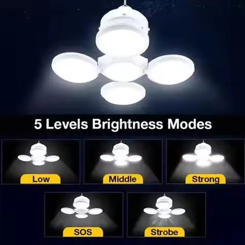 2 in 1 Folding Solar Lamp with Remote Control,USB Rechargeable Foldable LED Lights for Outdoor,Portable Tent Lamp with 5 Light Modes,Tent Light Bulb for Outdoor Hiking Fishing Emergencies Indoor Use