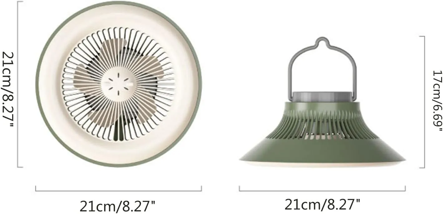 2 In 1 LED Camping Fan Multifunction Lighting Electric Fan Hanging Tent Lamps Rechargeable Fan Light 2400/5000mAh, White