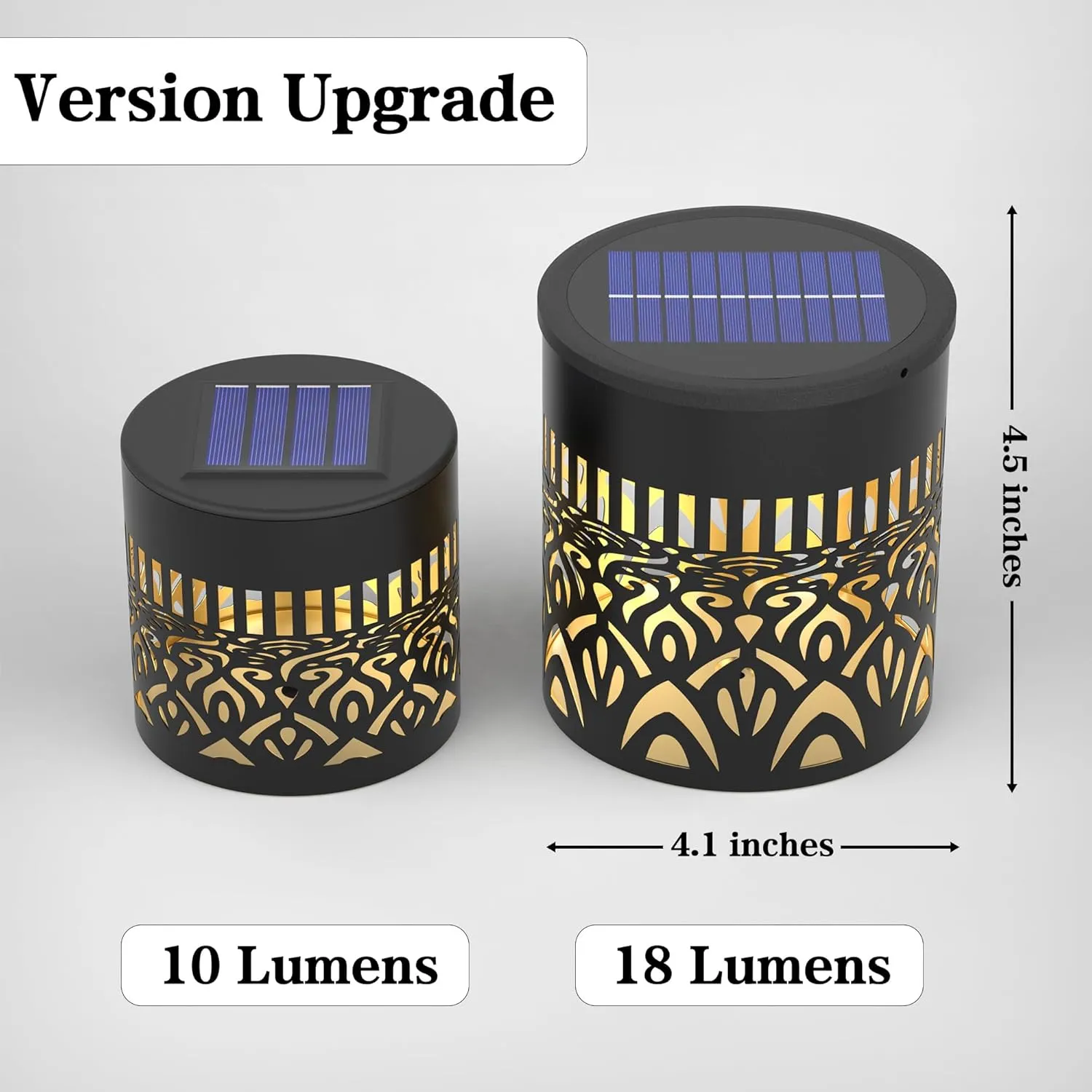 2 Pack Large Solar Fence Lights Metal Solar Powered Outdoor Wall Deck Step Lights Mandala Theme Waterproof Fence Light for Garden Post Patio Backyard Yard Decor, Gardening Gifts for Women Mom Grandma