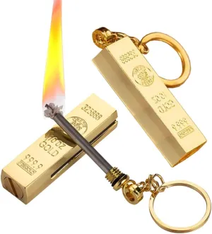 2-Pack Permanent Flint Metal Keychain Lighters, Reusable, Mini Portable Multi-Function Match Lighter - Outdoor Camping Survival Tools