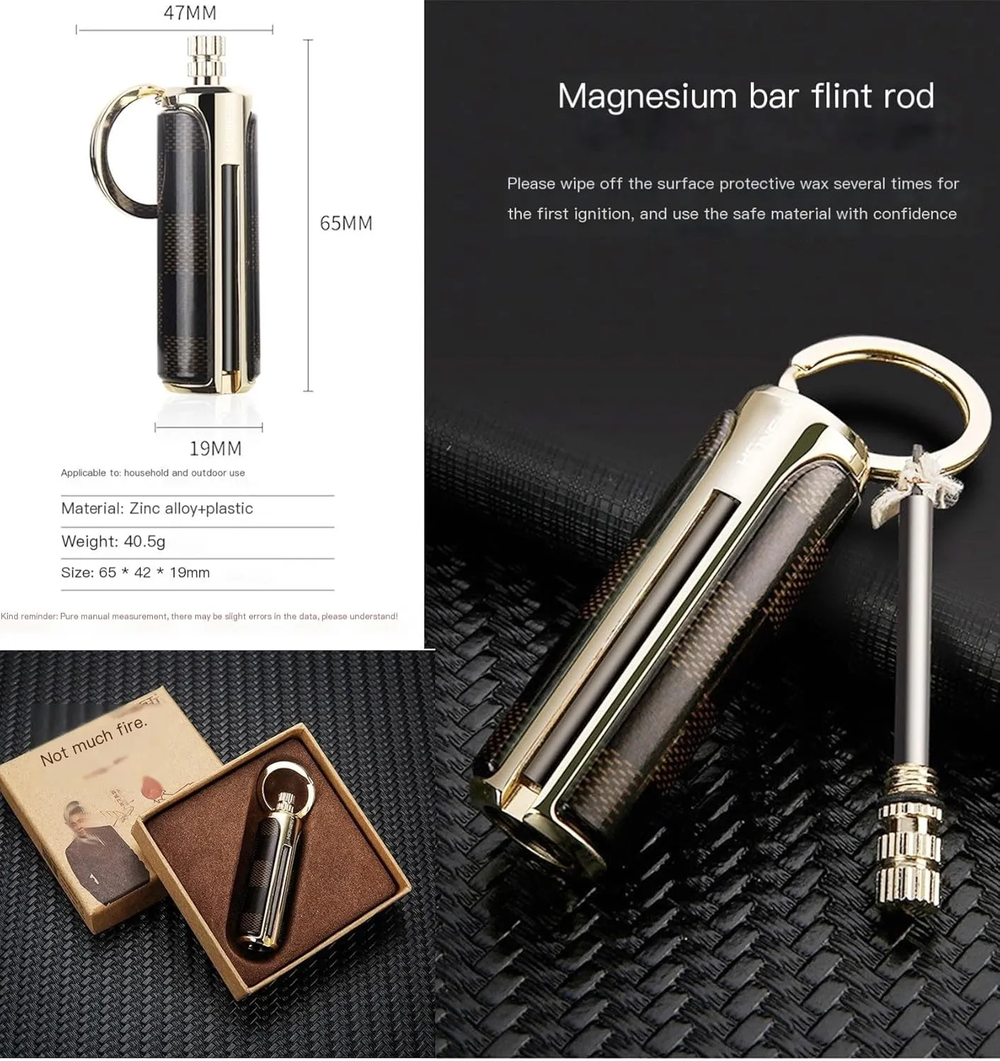 2 Pack Permanent Match lighters for Camping ， Reusable Match ，Forever Flint Fire Starter for Outdoor Survival, for Men(8)