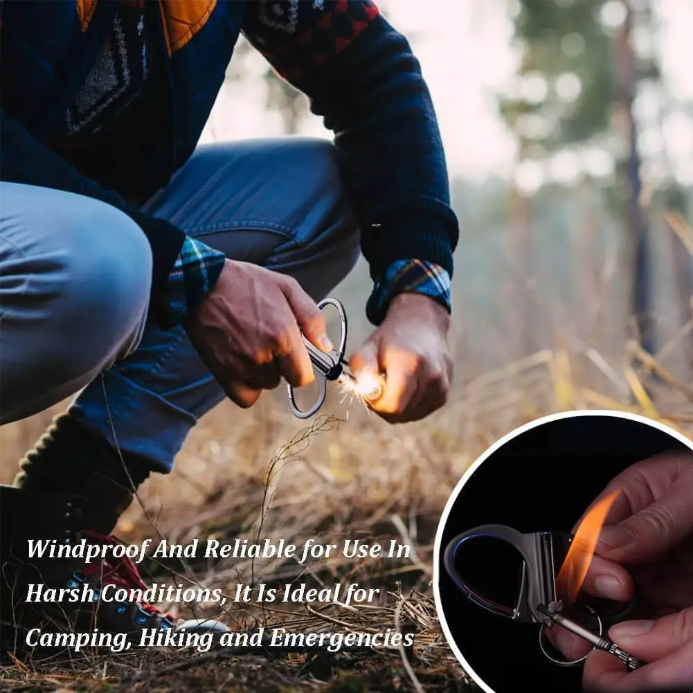 2 pcs Keychain Lighter,Match Hidden Metal Key Chain,Reusable Fire Starter Key Ring,Kerosene Fillable Waterproof Lighters for Outdoor Hunting Traveling Emergency Lifesaving Equipment