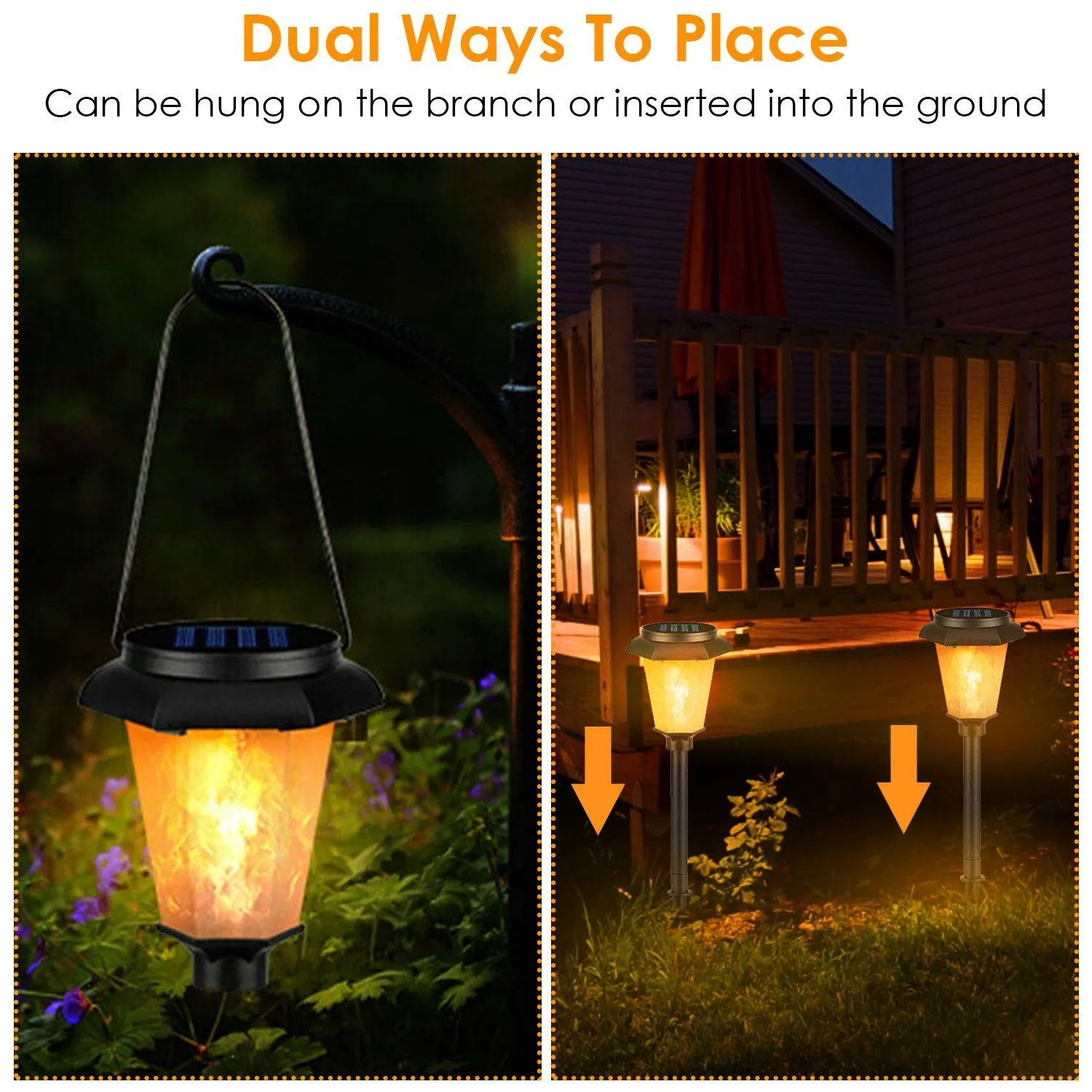 2-Piece: Solar Flame Torch Light