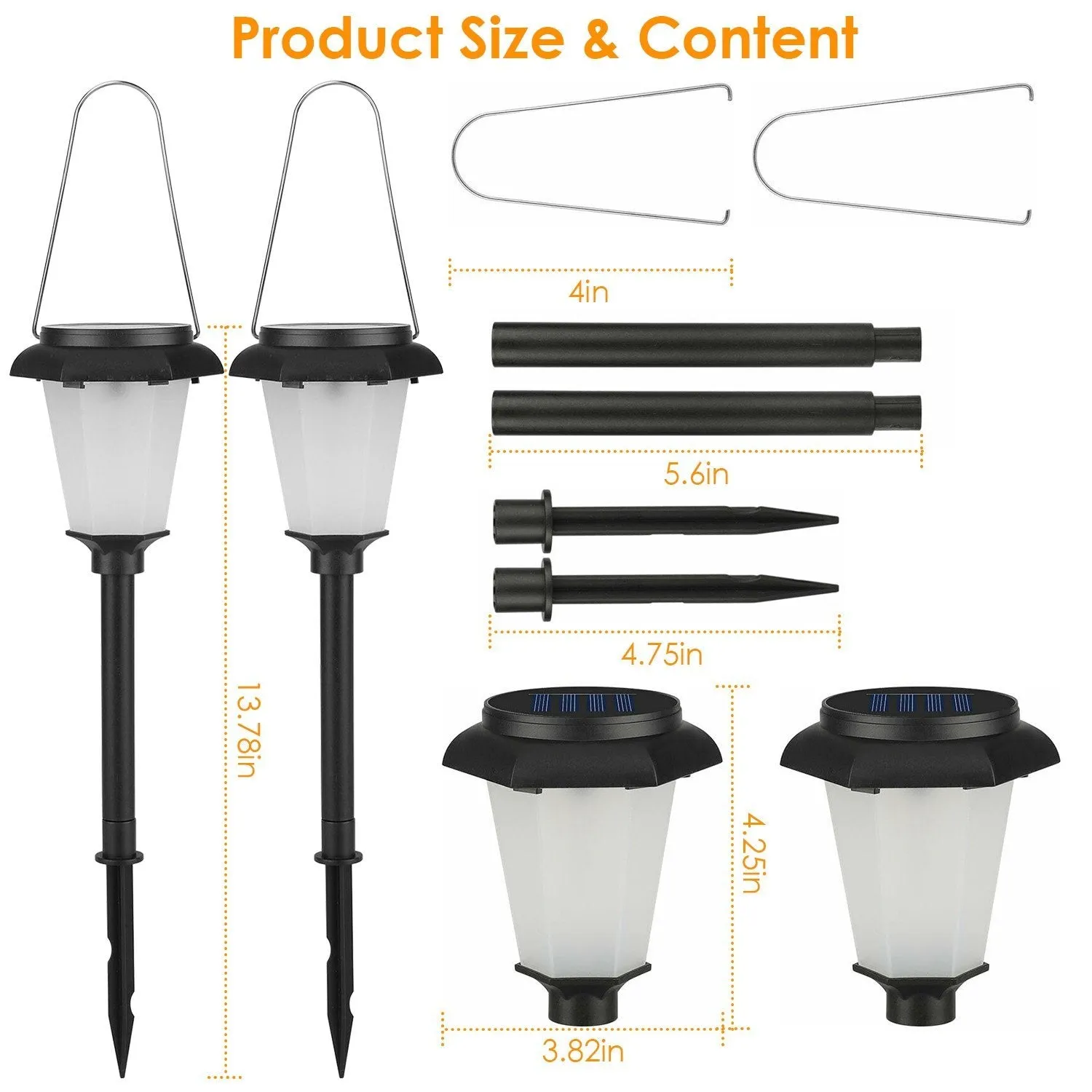 2-Piece: Solar Flame Torch Light