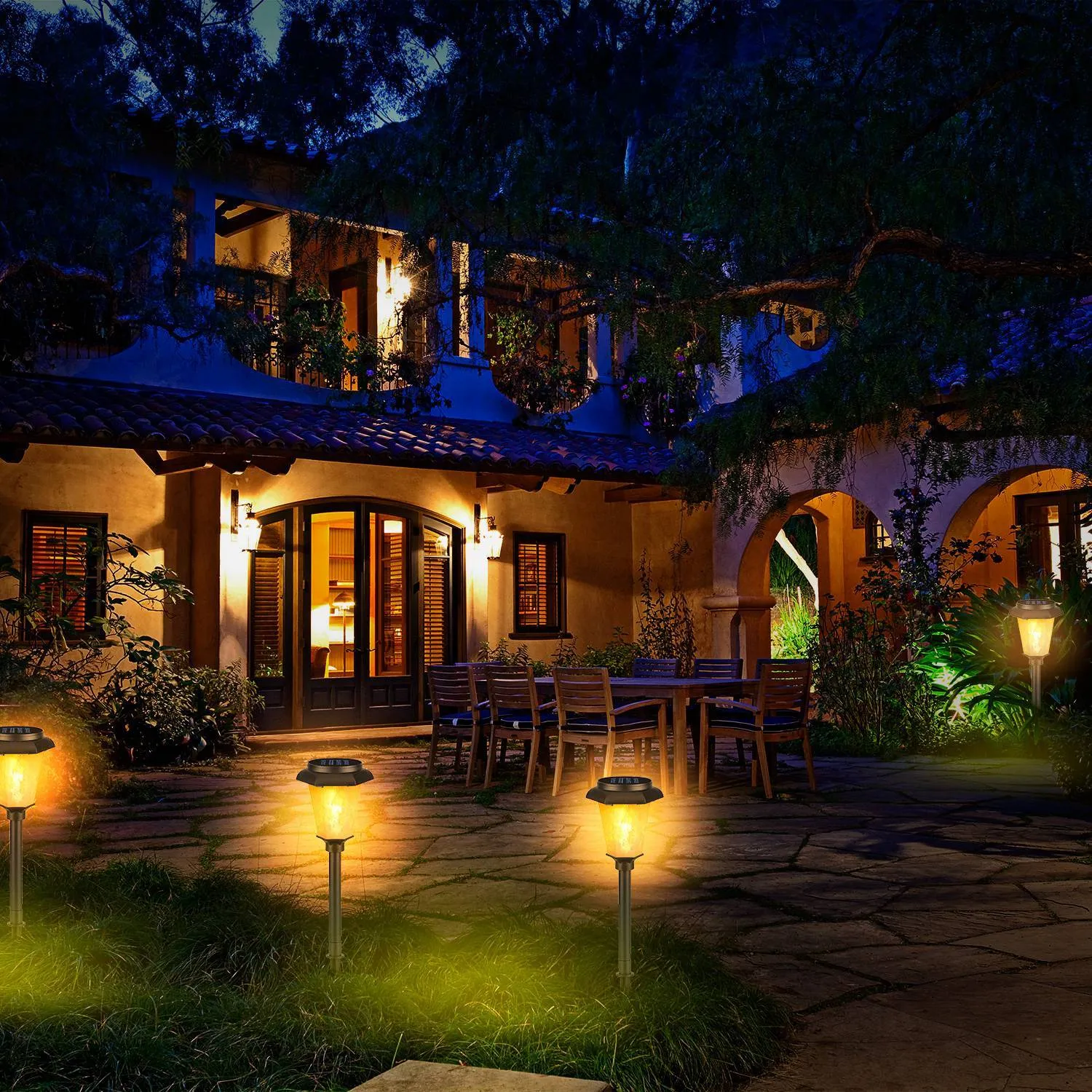 2-Piece: Solar Flame Torch Light