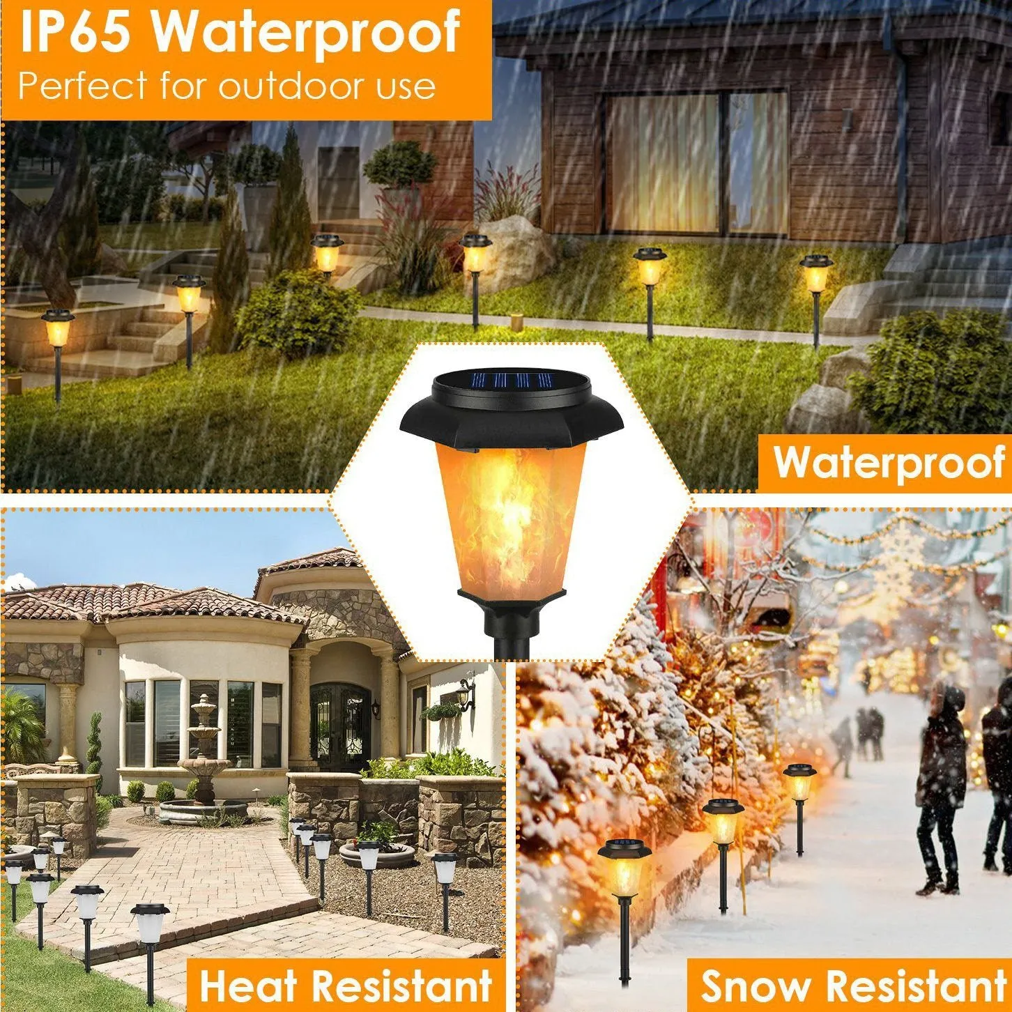 2-Piece: Solar Flame Torch Light