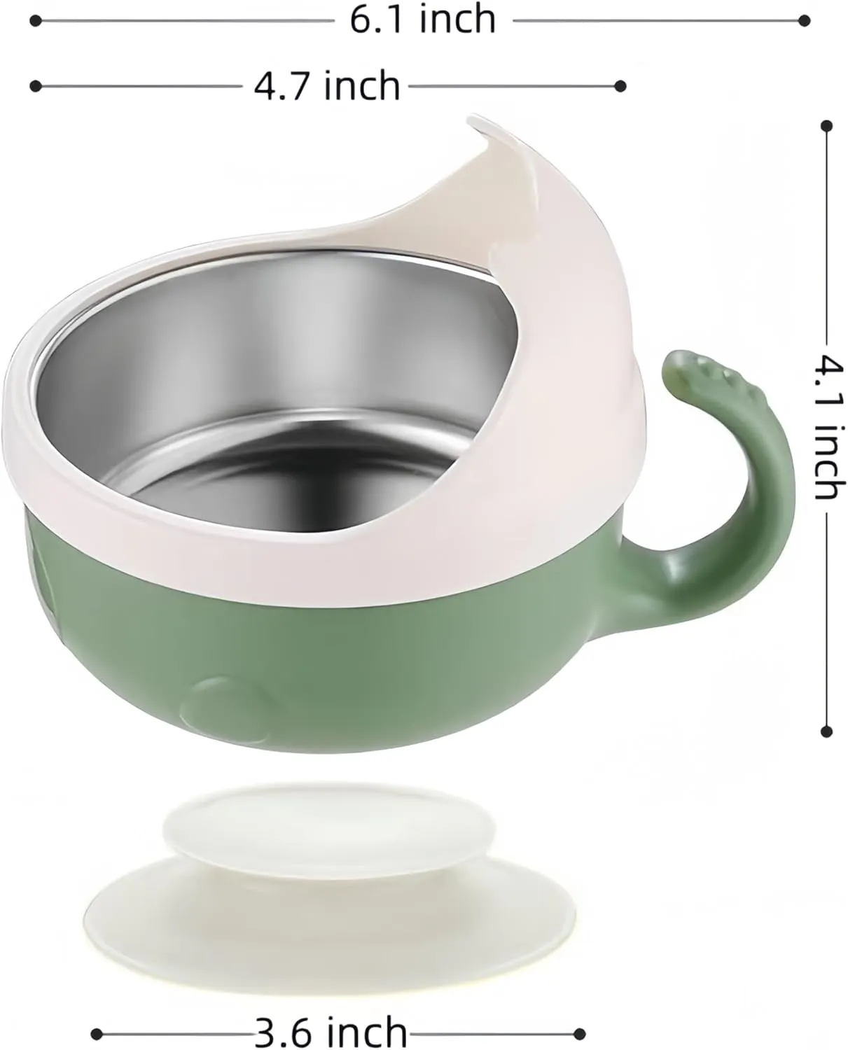 2 Pieces Spill Proof Scoop Bowl with Suction Base,Plastic Bowl with Suction Bottom and Stainless Steel Liner,Adaptive Bowls for Disabled Adults,Handicapped, Parkinsons,Stroke,Elderly (Green)