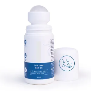 20% Urea Foot Cream Roll On 50ml | For Dry & Cracked Heels | With 2% Lactic Acid, Olive Oil & Vitamin E | Helps Repair and Moisturise Cracked Heels