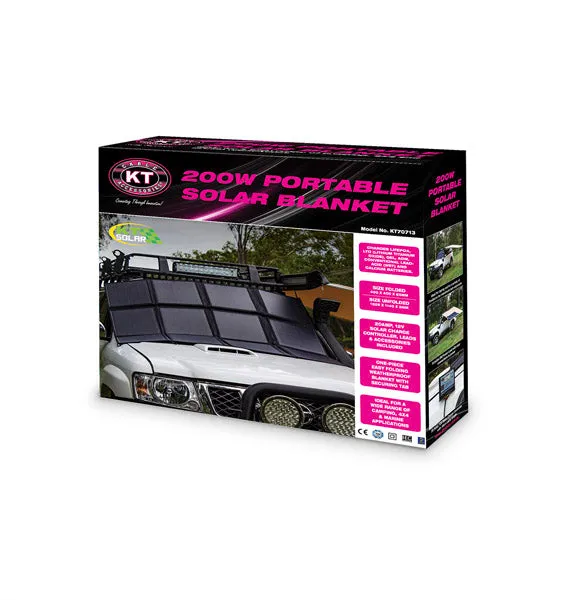 200W 12V Monocrystalline Portable Solar Blanket Kit