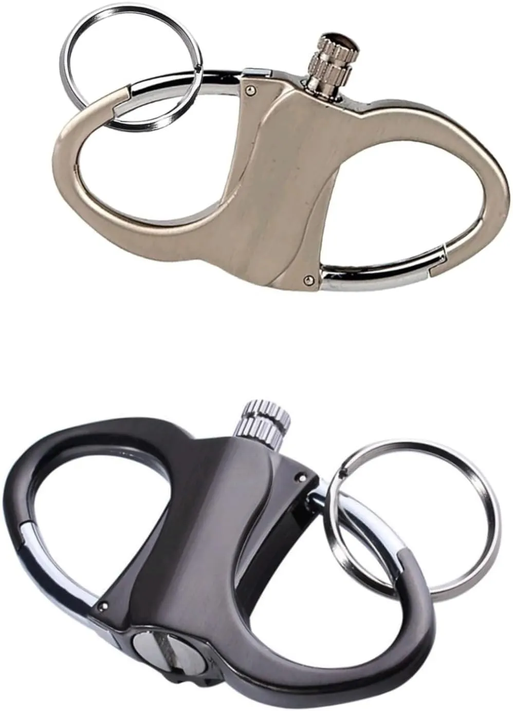 2025 New Lighter Key Chain, Metal Match Keychains, Novelty Keychain Lighter for Release, Gift for Men Women, Outdoor, Camping, Car, Home, Emergency Use (Black Sliver)