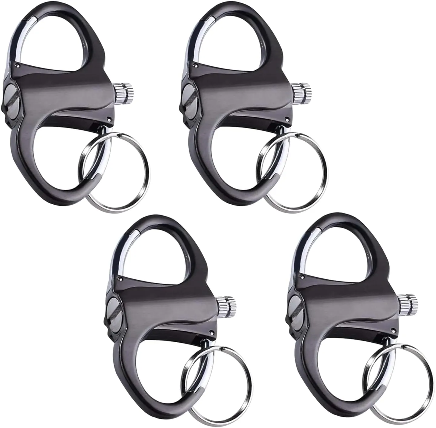 2025 New Metal Keychain Lighter - Lighter Hidden in Key Chain Permanent Match Waterproof Fire Starter Key Ring for Outdoor Car and Home (Black-4pcs)
