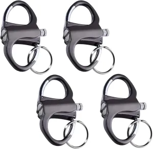 2025 New Metal Keychain Lighter - Lighter Hidden in Key Chain Permanent Match Waterproof Fire Starter Key Ring for Outdoor Car and Home (Black-4pcs)