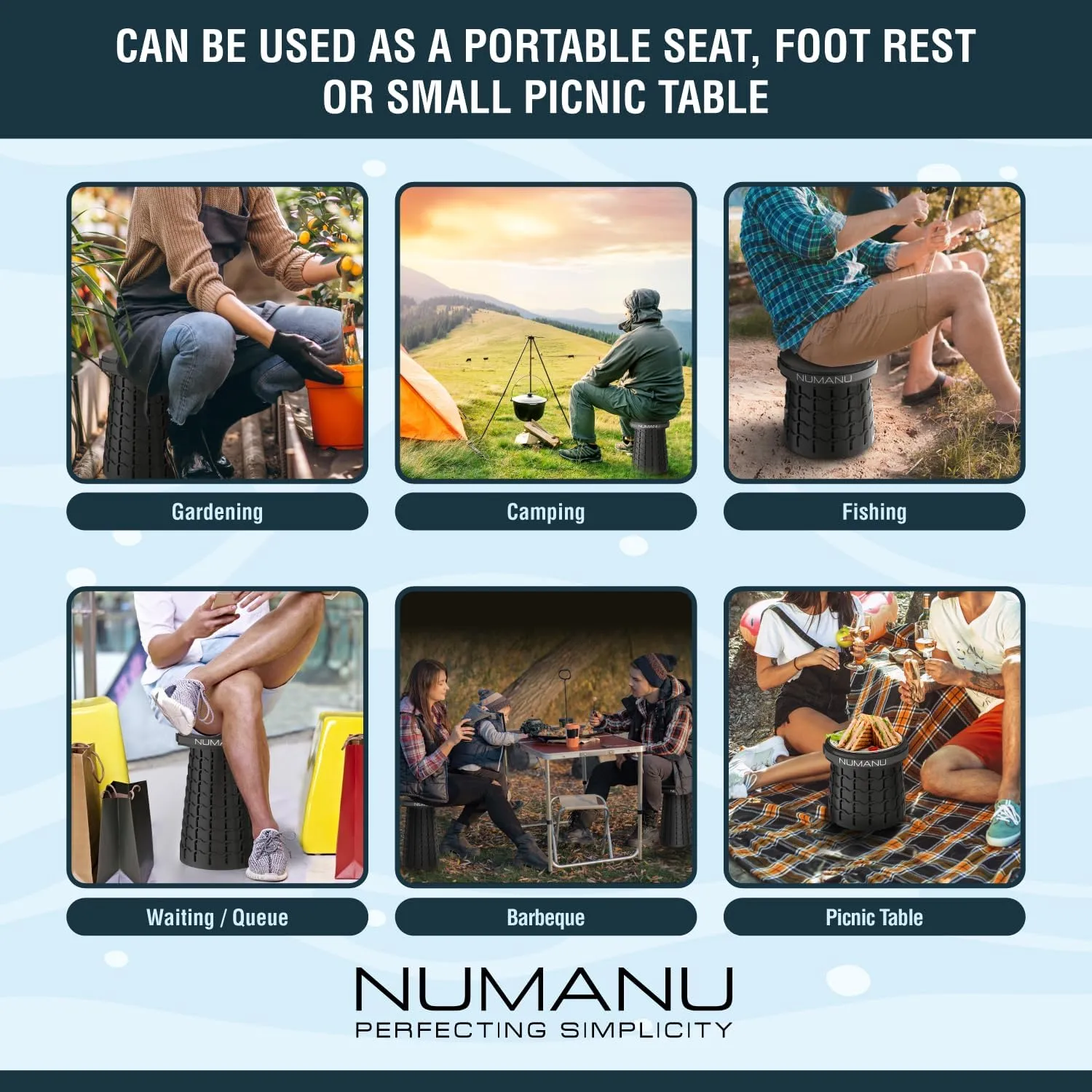 2025 Upgraded XXL Collapsible Stool 19.7", 1000lbs Max Weight, Wider & Taller Pop Up Seat, Heavy Duty Portable Retractable Folding Chair or Travel Foot Rest, Gift for Camping & Outdoors