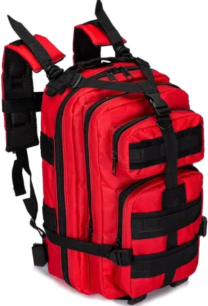 20L First Aid Backpack Trauma First Aid Kit, First Responder Trauma Bag Waterproof Multi-Pocket for Hiking Travel Field Trips Camping(Red)