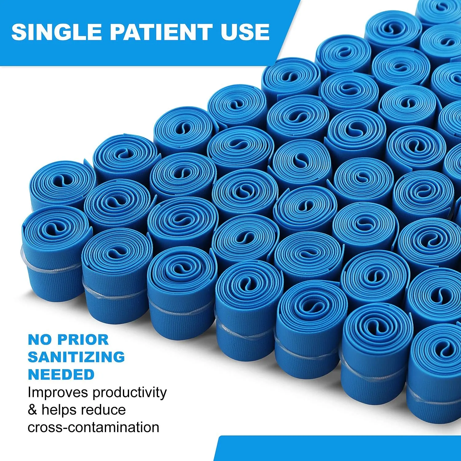 250-Pack Disposable First Aid Tourniquets – Latex-Free, Single-Use, Anti-Tear Medical Tourniquets for Nursing, Phlebotomy, and Emergency Kits – 1” Wide x 18” Long