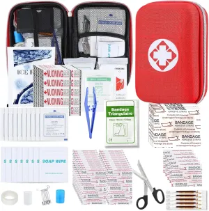 277Pcs Camping First Aid Kit for Business Emergency Supplies Compact Bag for Backpack, Home First Aid Essentials Survival Kit for Hiking Travel Workplace AMORNING