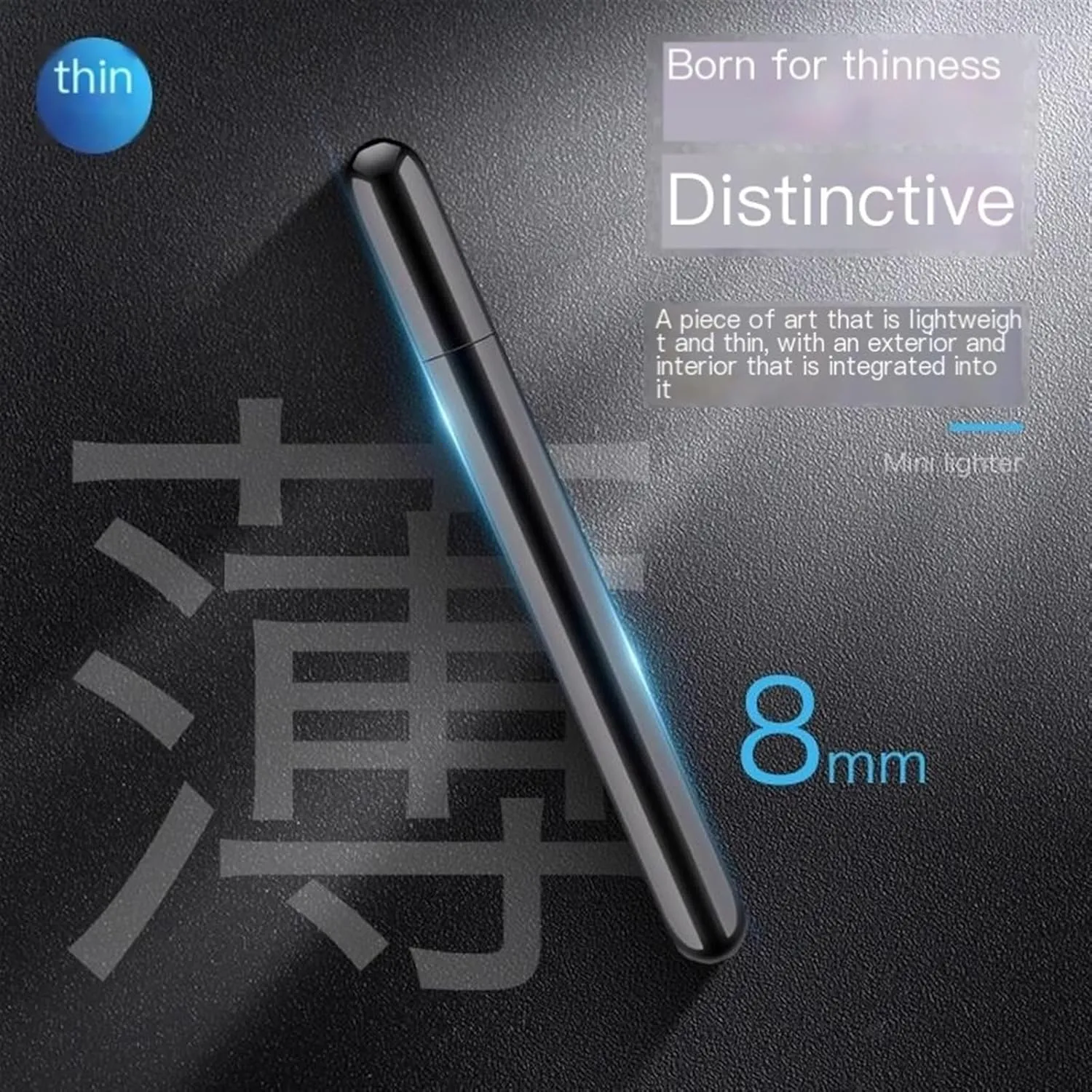 2pcs Mini Lighter! Portable Metal Tiny 8mm Soft Flame refillable Flint Gas Lighters， Pocket Lighter Gift for Collection/Cigarette/Cigar/Candle (Color : Black Gold)