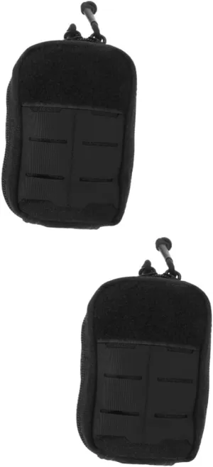 2pcs Outdoor First Aid Bag Capacity Waist Pouch for Hiking Camping Travel Compact Storage Multiple Compartments Design Convenient Belt Attachment