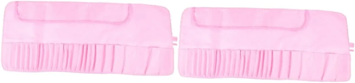 2pcs Rolling Makeup Storage Case Brush Holder Compact Travel Cosmetic Bag Belt Strap for Women